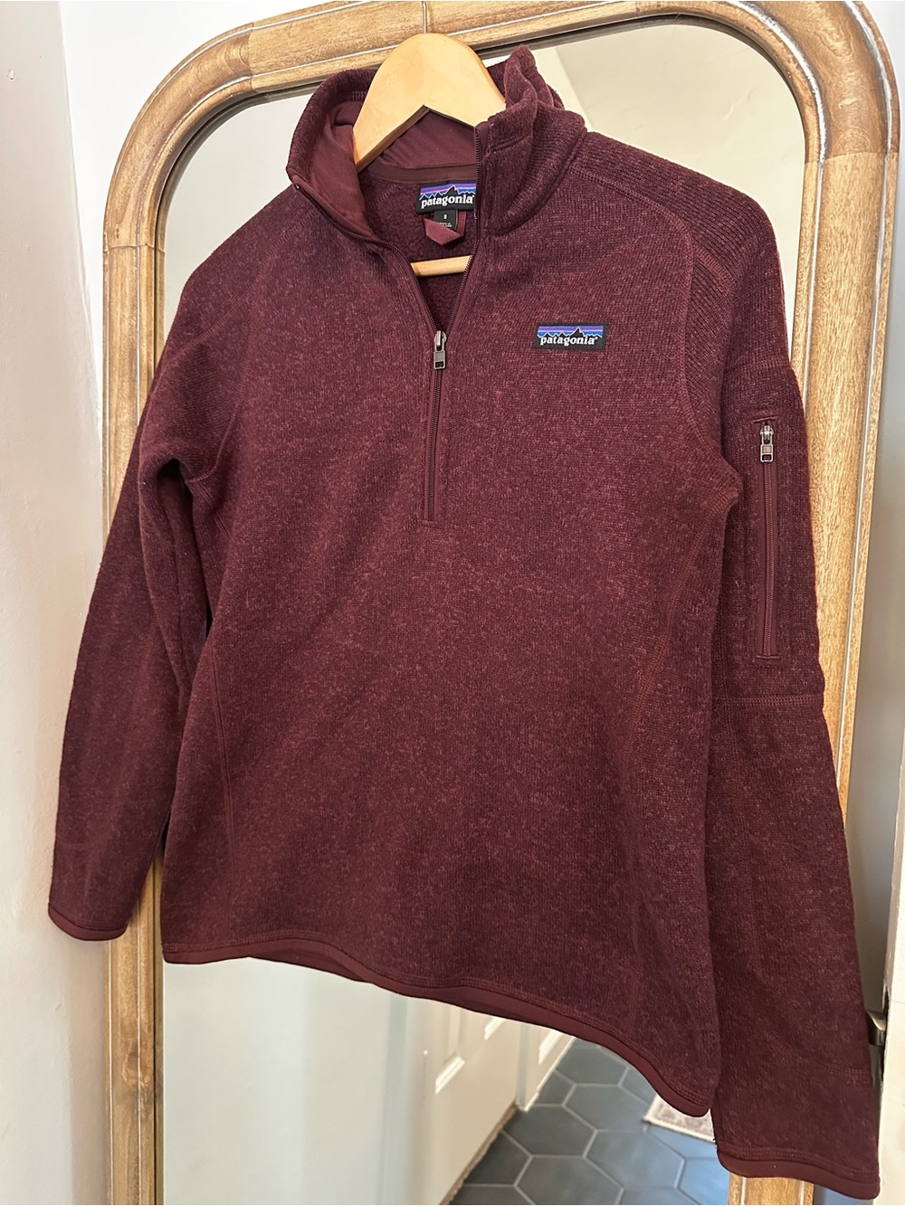 Patagonia Maroon Quarter-Zip Fleece Pullover